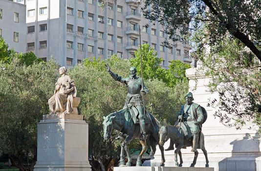 The Satue at the Spain Square in Madrid, Spain