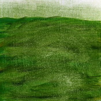 green abstract landscape - hand painted watercolor background with scratch texture, self made