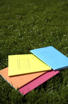 Books on the grass for a summer studies