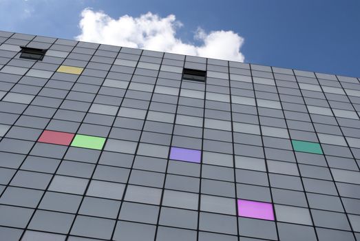 Building with different colors windows