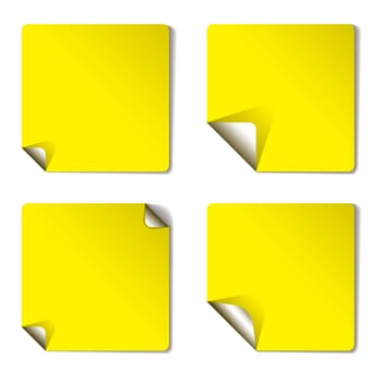 yellow sticker with corner curl and drop shadow