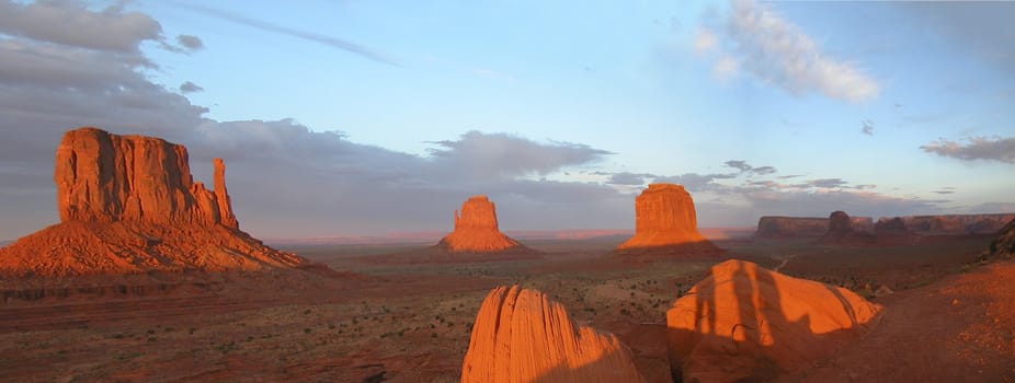 Monument Valley Panorama at Sunset