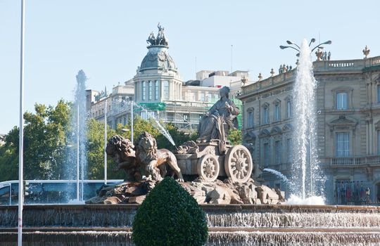 The famous Cibeles Fountain in Madrid, Spain 