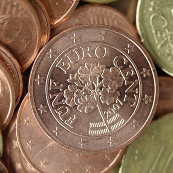 Background of Euro coins money (European currency)