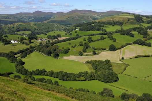 View from Castell Dinas Bran above Llangollen in Denbighshire Wales UK