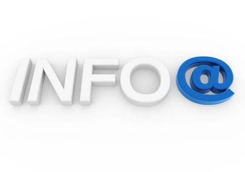 3d info email symbol blue isolated on white background