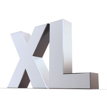 shiny 3d letters XL made of silver/chrome