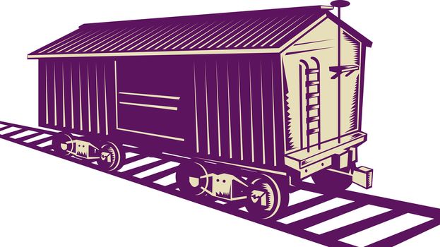 illustration of a Boxcar of a cargo train