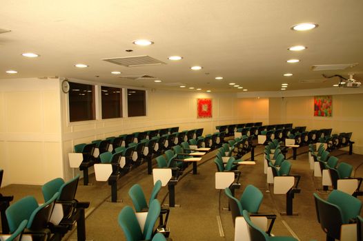 The perspective view of a conference room