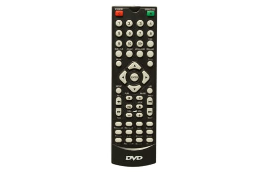 black remote control on white background