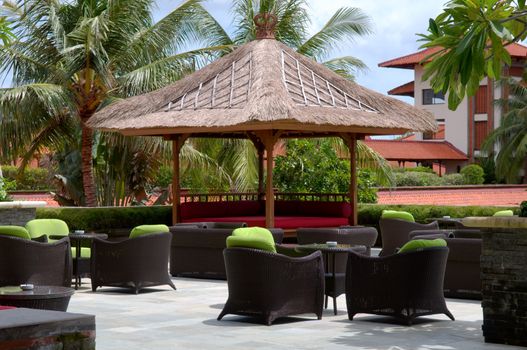 The outdoor coffee bar at resort