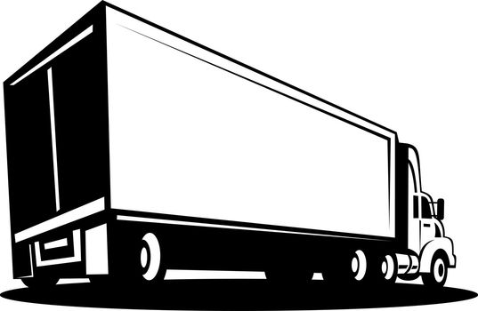 illustration of a Truck and trailer isolated on white background