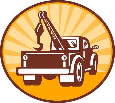 illustration or icon of a Rear view of a tow or wrecker truck