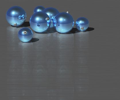 Christmas blue ball on dark metallic background