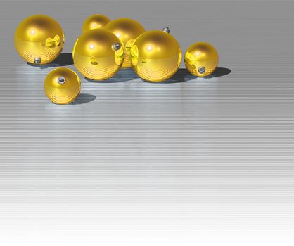 Christmas gold ball on dark metallic background
