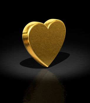 3d Gold heart - Love background