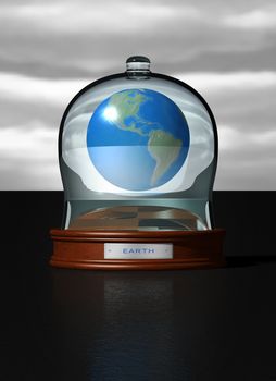 Fragil earth. Conceptual image: save the planet. 3D image.