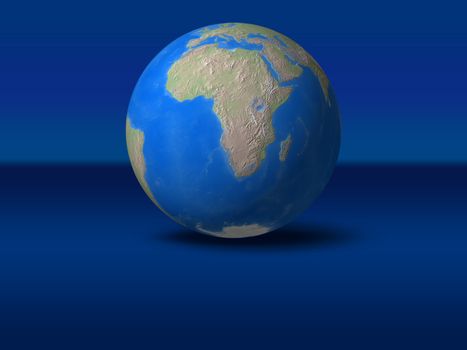 World Globe on blue graphic background
Africa view