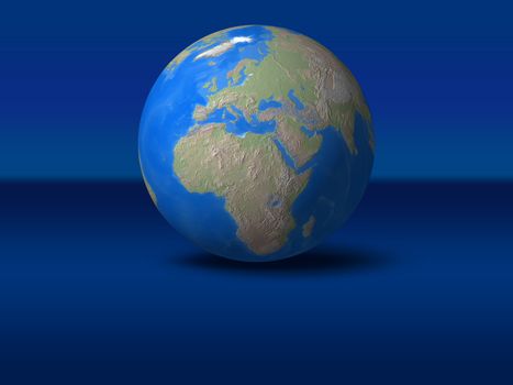 World Globe on blue graphic background
Europe, view