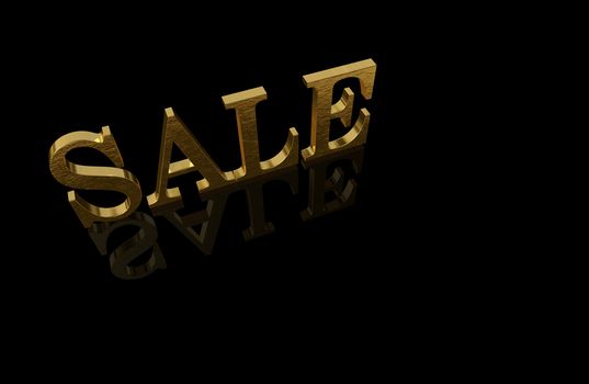 gold sale - 3d on black background
