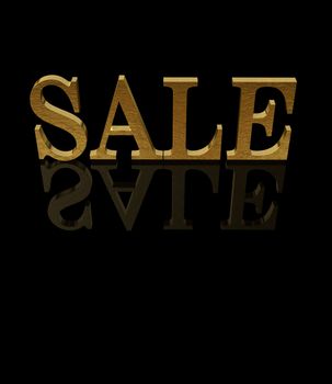 gold sale - 3d on black background