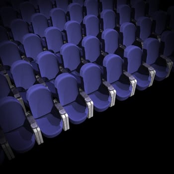 blue Seat at Movie Show (3D image)