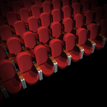 Red Seat at Movie Show (3D image)