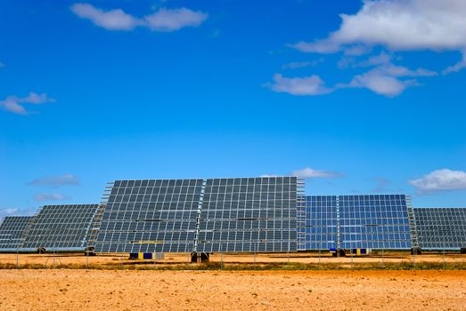 solar panel field in Aragon, Spain