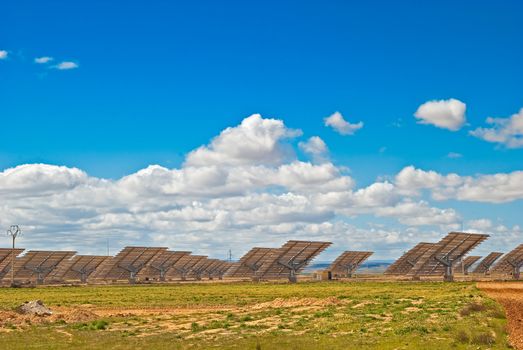 solar panel field in Aragon, Spain