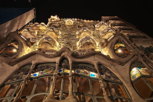 One of Antoni Gaudi´s famous creations, build for Josep Batllo at Passeig de Gracia, Barcelona