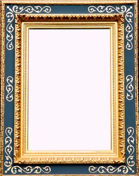 an elegant, antique gold picture frame
