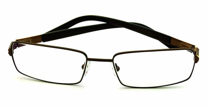 Close-up of glasses on white background.