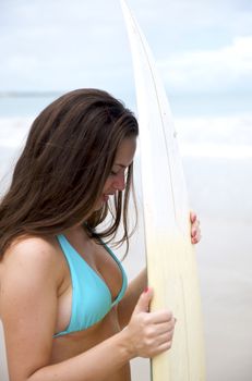 Woman enjoying the beach in Porto de Galinhas, Pernambuco, Brazil