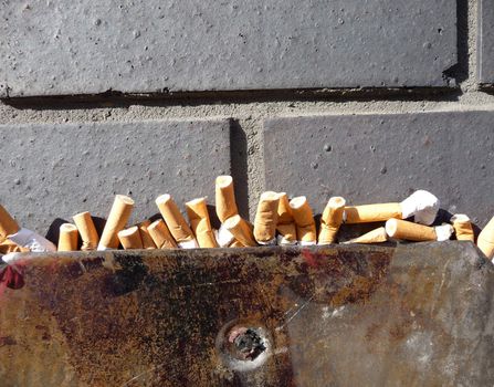 Close up of a collection of cigarettes.
