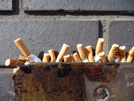 Close up of a collection of cigarettes.
