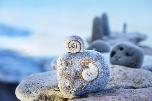 The structure of the spiral in some textures stones