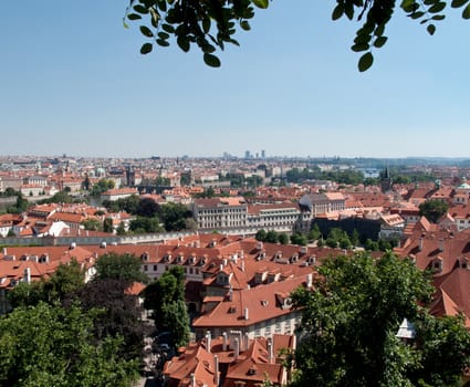 View across city of Prague in Czech republic