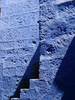 staircase and wall � all in blue