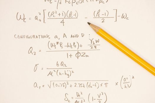 mathmatical equations from a calculation of pressure vessel.
