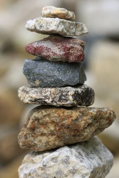 Zen ballance stone tower on environment background