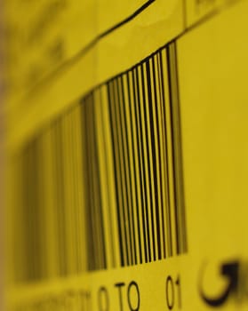 Detail of a bar code for product identification - selective focus