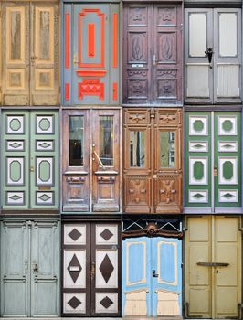 Antique doors of the houses of the old city