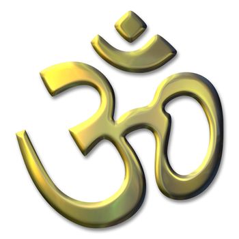 an illustration of the golden sacred syllable Aum
