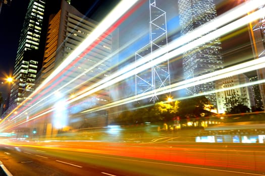 traffic in city at night
