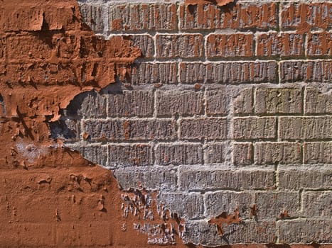 Old Textured red bricks wall background