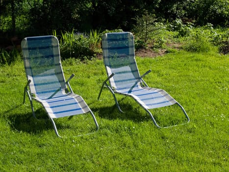 Beautiful garden lawn armchair seating corner for two