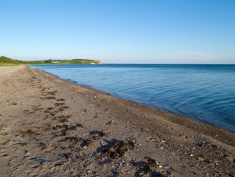 Seascape beautiful seashore bay landscape background Assens Denmark      