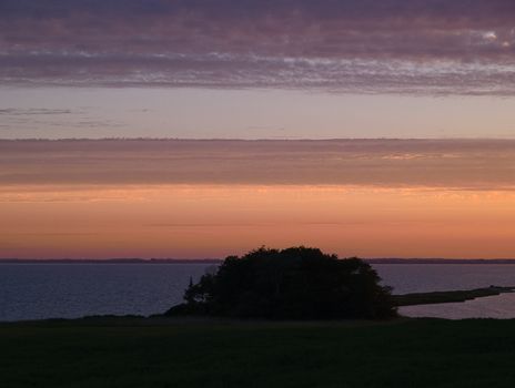 Dramatic majestic colorful sunset over the sea ocean