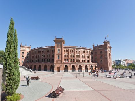 Famous bullfighting arena - Plaza de Toros in Madrid. Spain. 