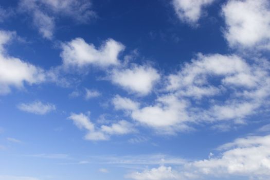 Picture of a beautiful blue sky with white clouds